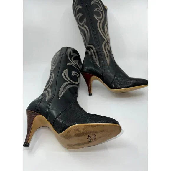 Vintage 70's Jeenz Boots Capezio Black Leather Size 6.5 - Picture 6 of 8